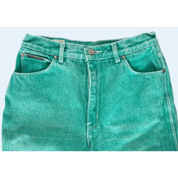 Vintage GLORIA VANDERBILT For Murjani 70s / 80s Green High Waist Jeans Size 24 - Picture 4 of 8